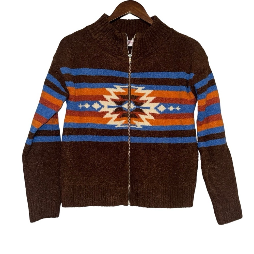 Panhandle Brown Aztec Knit Jacket - Picture 2 of 9